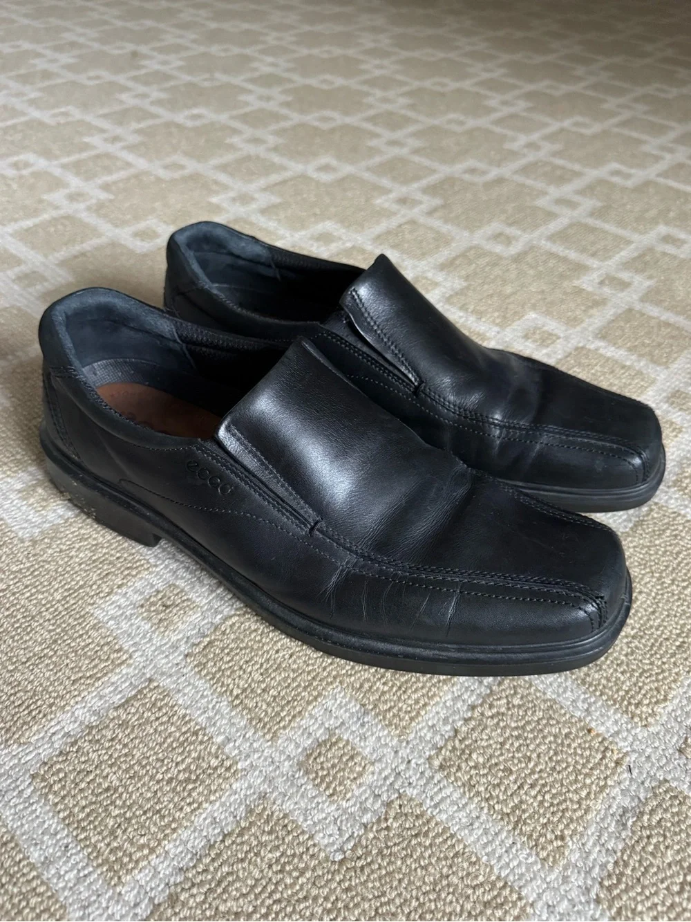 ECCO Black Leather Slip On Loafers Comfort Dress Shoes Men’s EU 47 (US 13)